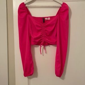 Cropped Smocked Pink Top